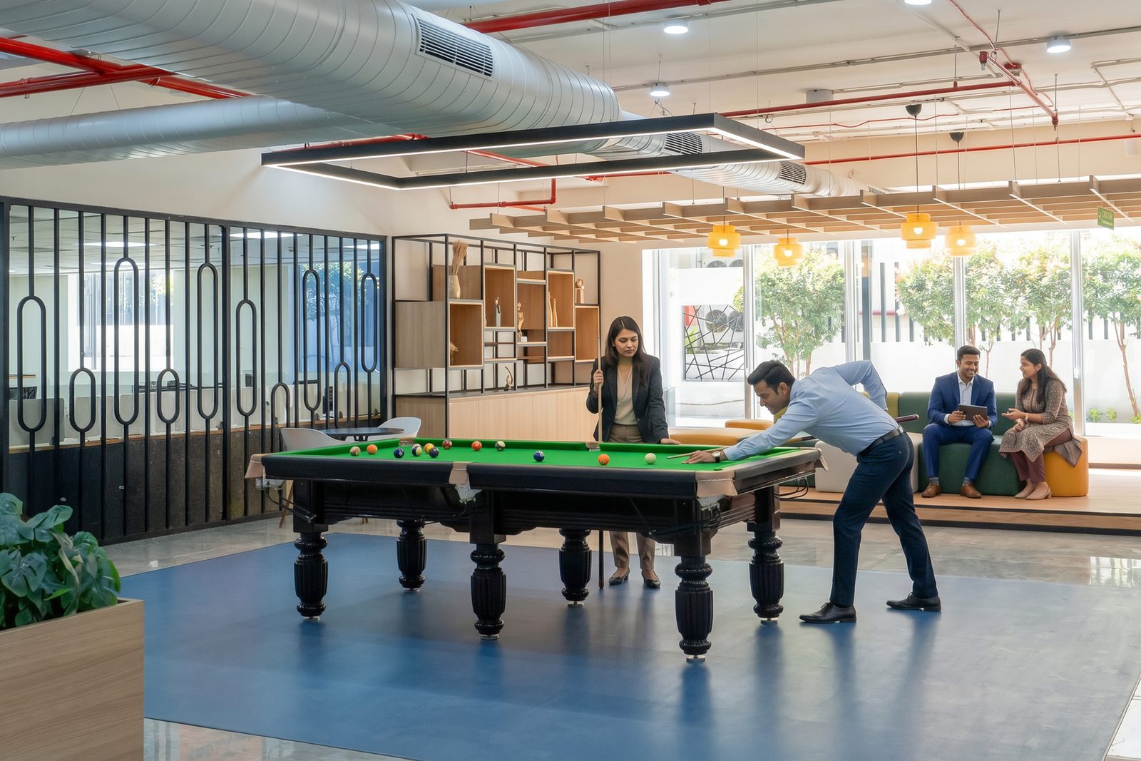BHIVE games zone with a pool table