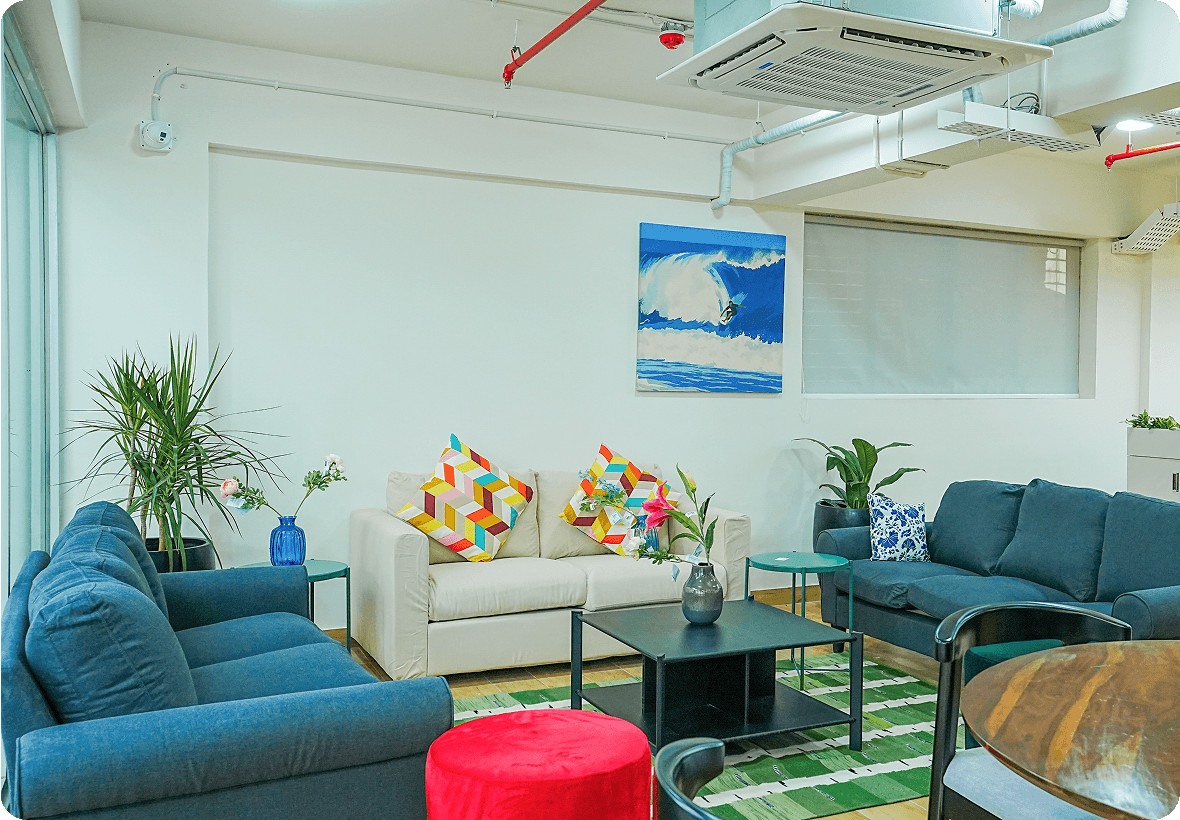 Premium lounge and seating area at BHIVE Indiranagar