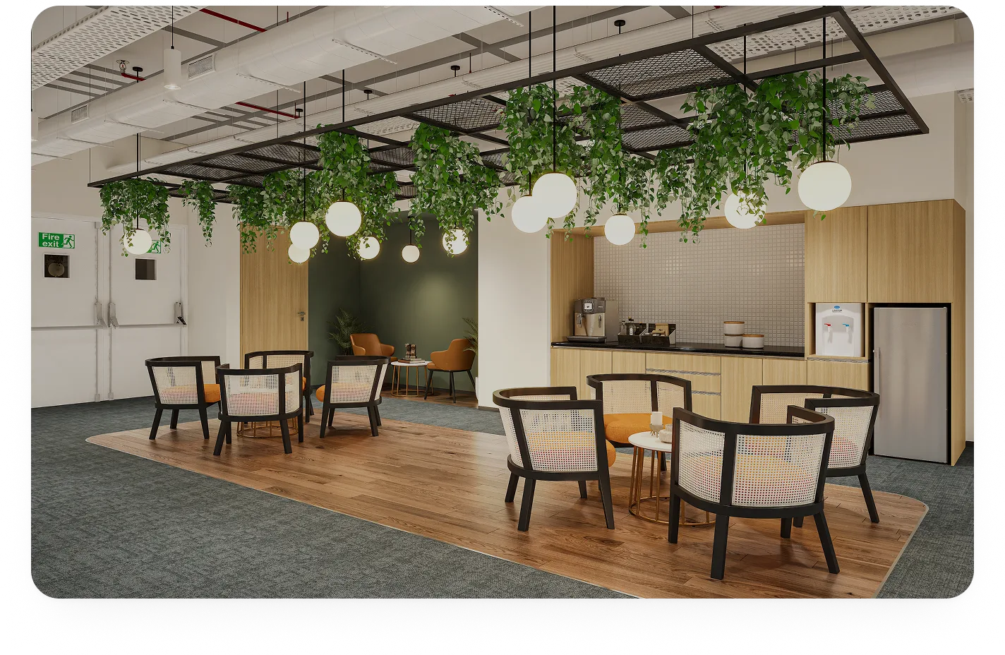 Collaboration areas for teamwork and brainstorming at BHIVE