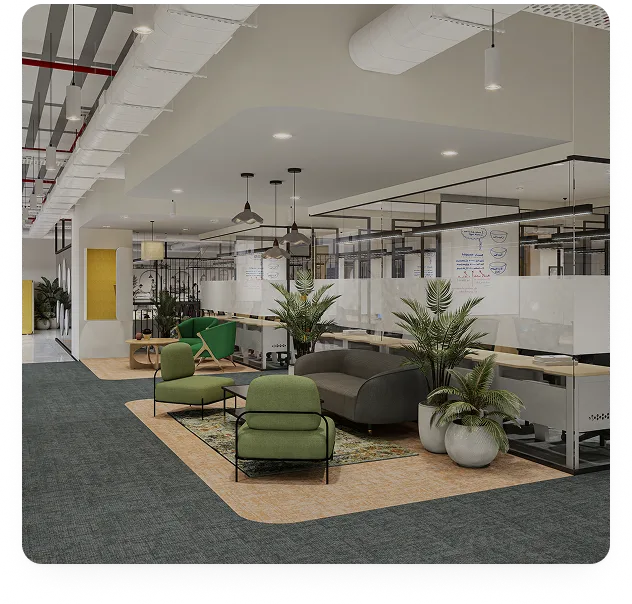 Private team offices with dedicated desks and natural light at BHIVE